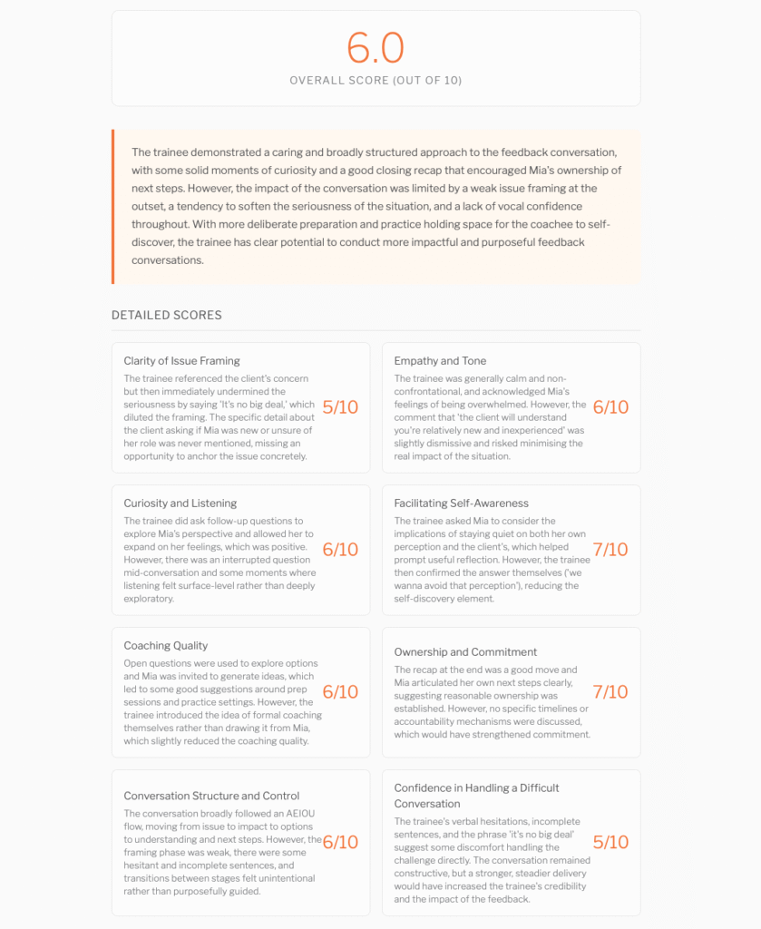 Constructive Feedback report